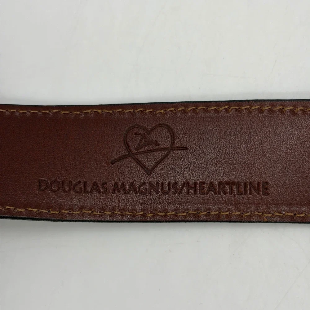 Vtg 1998 Douglas Manus Heartline Mens 36 Alligator Belt 4pc Sterling Silver USA